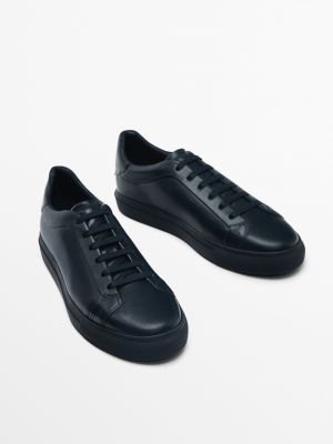 Кожаные кроссовки Massimo Dutti синие
