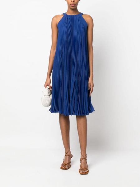 Kleid mit plisseefalten Max Mara blau