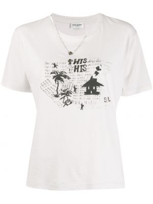T-shirt mit print Saint Laurent schwarz