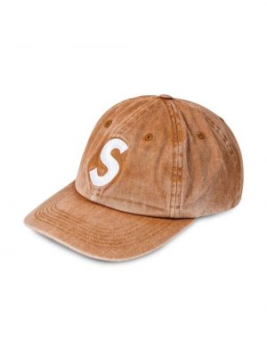 Raštuotas kepurė su snapeliu Supreme ruda