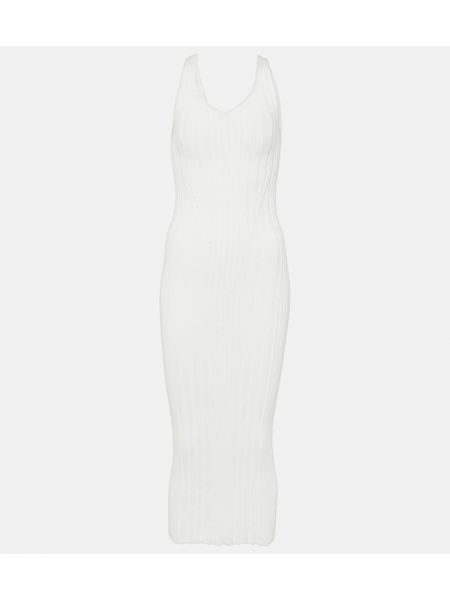 Pamučna midi haljina Khaite bijela
