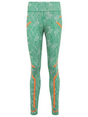 Teplákové nohavice s vysokým pásom s potlačou Adidas By Stella Mccartney zelená