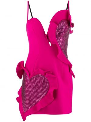 Mini obleka brez rokavov z vzorcem srca Area roza