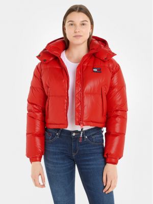 Pernata traper jakna Tommy Jeans crvena