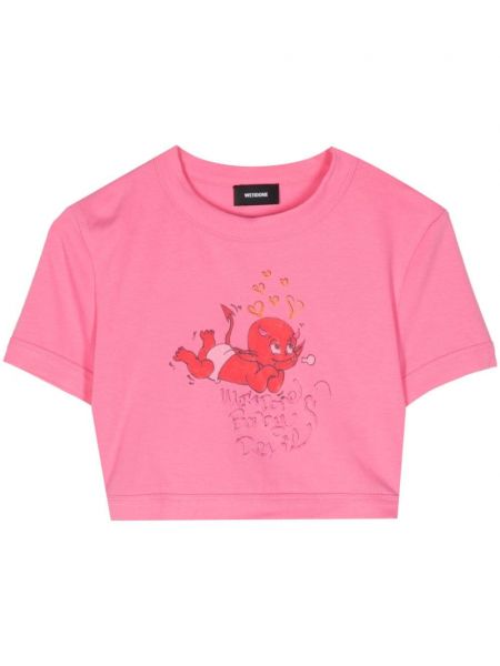 T-krekls ar apdruku We11done rozā