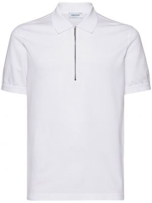 Kokvilnas polo krekls ar rāvējslēdzēju Ferragamo balts
