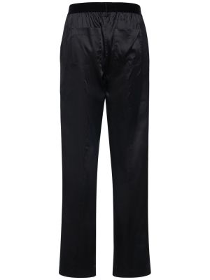 Pantalones de raso de seda Tom Ford negro
