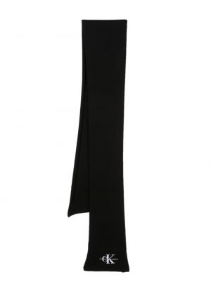 Pamut hímzett sál Calvin Klein Jeans fekete