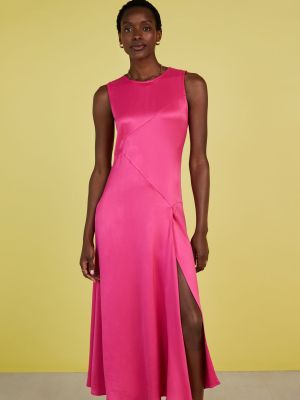 Атласное платье миди Baukjen розовое