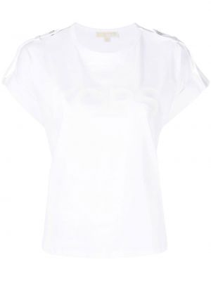 Βαμβακερή μπλούζα Michael Michael Kors λευκό