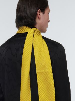 Bufanda de seda de tejido jacquard Saint Laurent amarillo