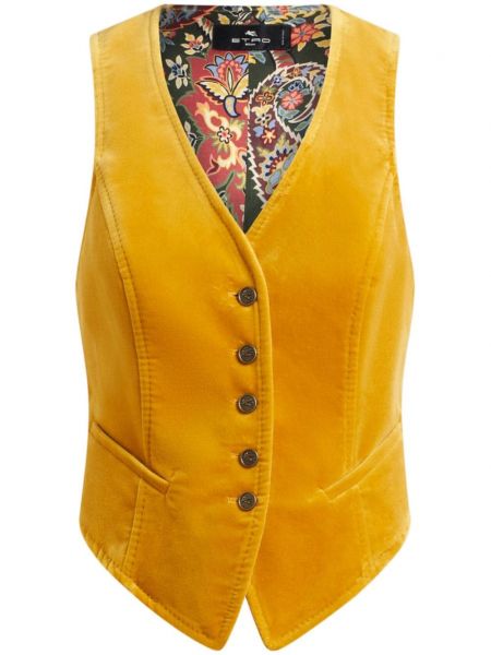 V-hals velour vest Etro gul