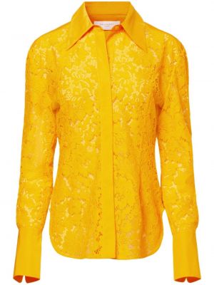 Čipkovaná kvetinová košeľa Equipment žltá