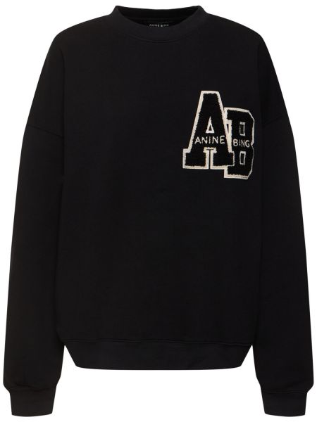 Bomull sweatshirt Anine Bing svart