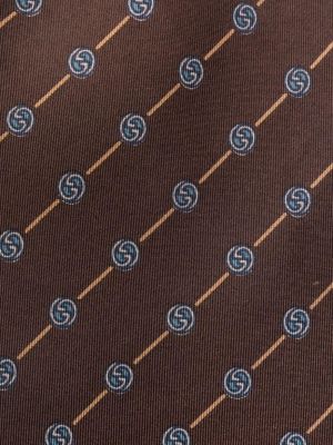 Jedwabny krawat Gucci Pre-owned brązowy