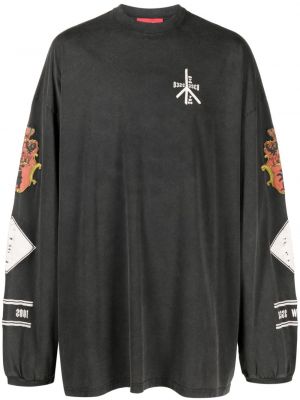 Bluza bawełniana z nadrukiem 032c czarna