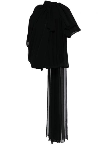 Κοντή μπλούζα ντραπέ Isabel Sanchis μαύρο