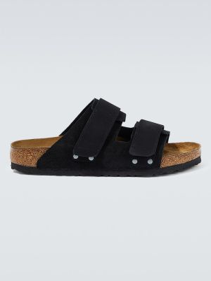 Nubuck ruskind sandaler Birkenstock sort