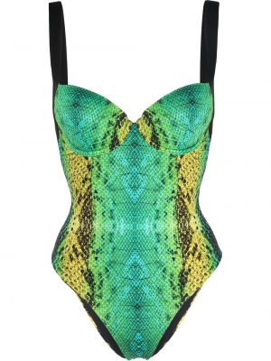 Plavky s potlačou Noire Swimwear zelená