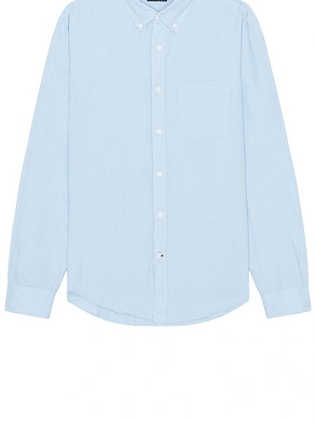 Camicia di lino a maniche lunghe Club Monaco blu