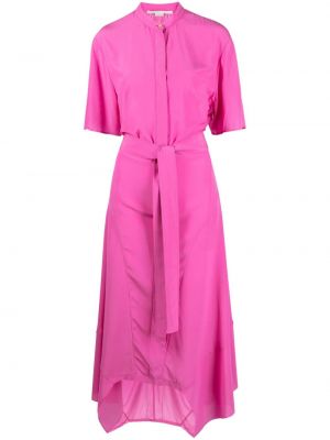 Krepové asymetrické šaty Stella Mccartney růžové