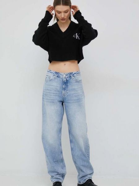 Шерстяной свитер Calvin Klein Jeans черный