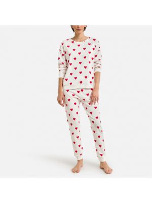 Pijama con estampado manga larga con corazón Petit Bateau rojo