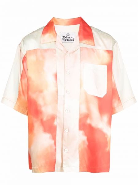 Camisa con estampado manga corta tie dye Vivienne Westwood naranja