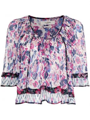 Trykt floral kort bluse Isabel Marant étoile lilla