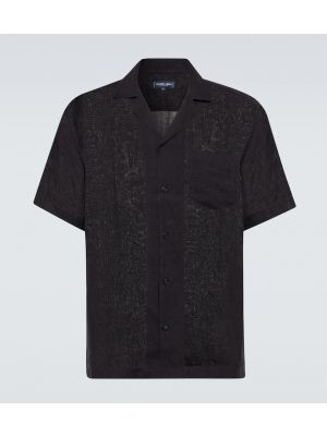 Λινό πουκάμισο Frescobol Carioca μαύρο