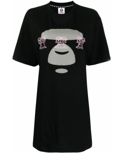 Trykt bomull t-skjorte Aape By *a Bathing Ape® svart