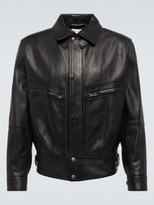 Кожаная куртка Saint Laurent черная
