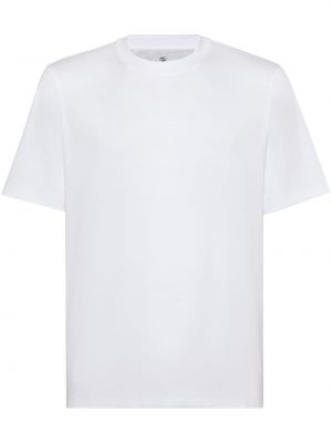 Памучна тениска от джърси с кръгло деколте Brunello Cucinelli бяло