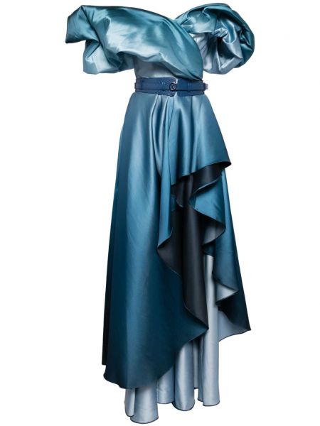 Schlitzkleid mit farbverlauf Saiid Kobeisy blau