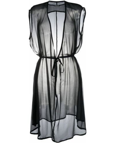 Vestido de cóctel ajustado transparente Ann Demeulemeester negro