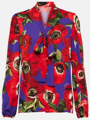 Svilena bluza s cvjetnim printom Dolce&gabbana