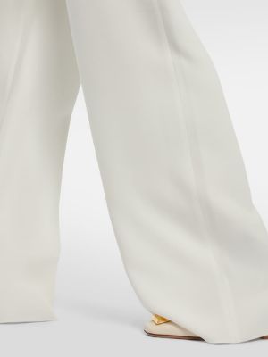 Pantalones de seda bootcut Valentino blanco