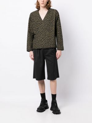 Leopardí bavlněná košile s potiskem Clot béžová