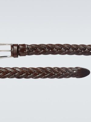 Cinturón de cuero con trenzado Brunello Cucinelli