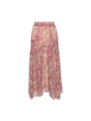 Spódnica midi plisowana Isabel Marant Etoile różowa