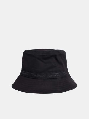 Gorro de algodón Calvin Klein negro