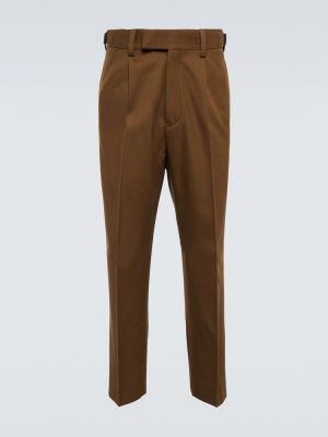 Pantaloni dritti di lana di cotone Zegna marrone