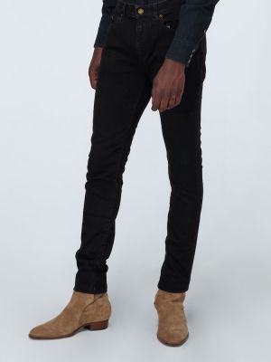 Slim fit priliehavé skinny fit džínsy Saint Laurent čierna