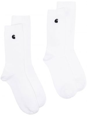 Πλεκτός κάλτσες με κέντημα Carhartt Wip λευκό