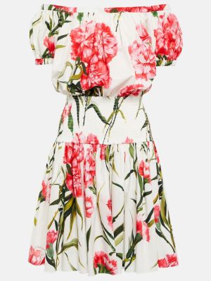 Bombažna obleka s cvetličnim vzorcem Dolce&gabbana