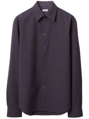Dryžuota vilnonė marškiniai Burberry violetinė