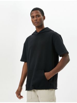 Αθλητική μπλούζα με κουκούλα με κοντό μανίκι με τσέπες Koton