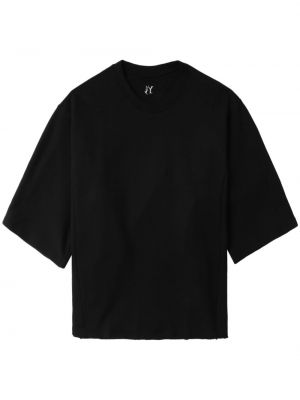 Kokvilnas t-krekls ar izšuvumiem Y's melns