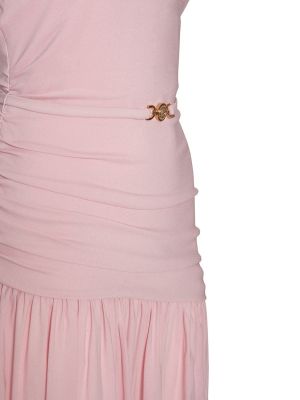 Drapované džerzej mini šaty Versace ružová