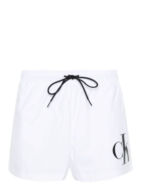 Pantaloni scurți cu imagine Calvin Klein alb